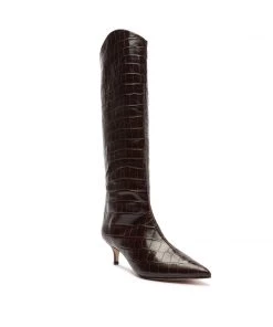 Bets-CO Boots Maryana Lo Crocodile-Embossed Leather Boot