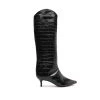 Bets-CO Essentials Maryana Lo Crocodile-Embossed Leather Boot