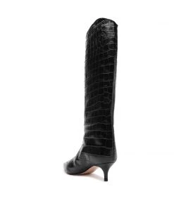 Bets-CO Essentials Maryana Lo Crocodile-Embossed Leather Boot