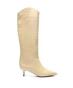 Essentials Maryana Lo Crocodile-Embossed Leather Boot