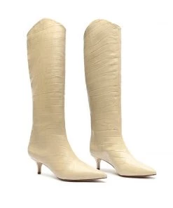 Essentials Maryana Lo Crocodile-Embossed Leather Boot