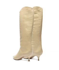 Essentials Maryana Lo Crocodile-Embossed Leather Boot