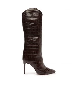 Bets-CO Maryana Crocodile-Embossed Leather Boot Essentials