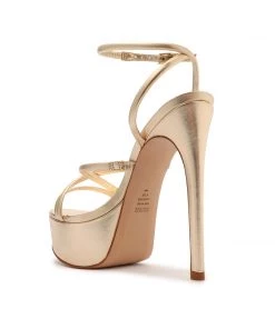 Sale Zila Metallic Leather Sandal