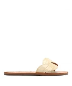 Sale Dinah Crocodile-Embossed Leather Sandal