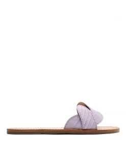 Sale Dinah Crocodile-Embossed Leather Sandal