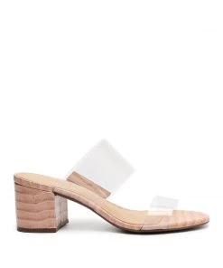 Victorie Crocodile-Embossed Leather Sandal