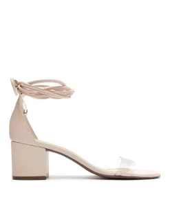 Pre Fall 22 Jessie Mid Block Nappa Leather & Vinyl Sandal New In