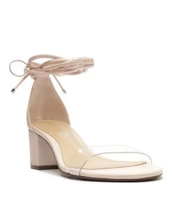 Pre Fall 22 Jessie Mid Block Nappa Leather & Vinyl Sandal New In