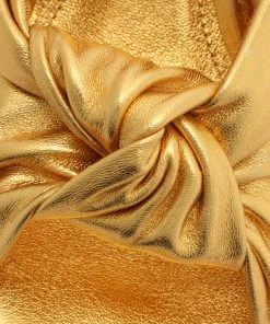 Sale Mindy Mid Block Metallic Leather Sandal