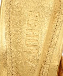 Sale Mindy Mid Block Metallic Leather Sandal