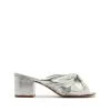 Sale Mindy Mid Block Metallic Leather Sandal