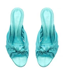 Sale Mindy Mid Block Metallic Leather Sandal