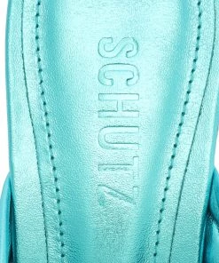 Sale Mindy Mid Block Metallic Leather Sandal