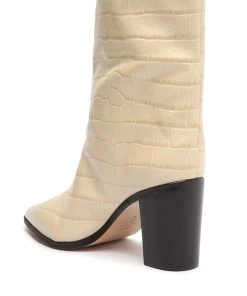 Analeah Crocodile-Embossed Leather Boot