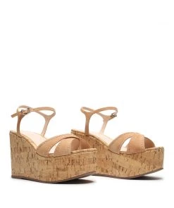Sale Bellina Leather & Cork Wedge