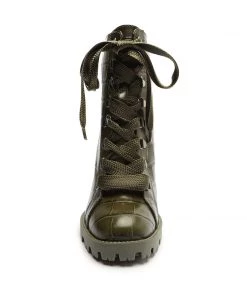 Fall 22 Zhara Crocodile-Embossed Leather Bootie Booties