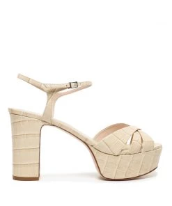 Sale Keefa Crocodile Embossed Leather Sandal