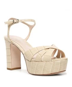 Sale Keefa Crocodile Embossed Leather Sandal