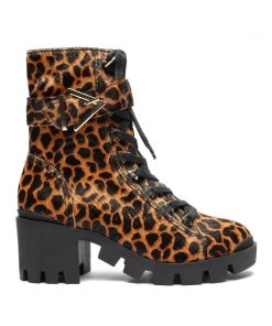 Sale Calista Leopard-Printed Leather Bootie