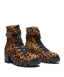 Sale Calista Leopard-Printed Leather Bootie