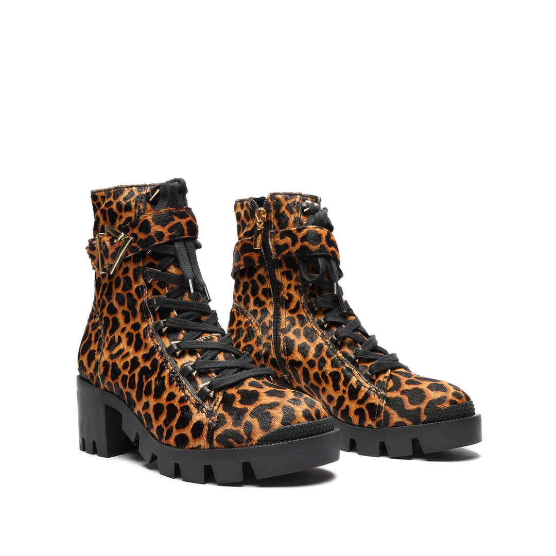 Sale Calista Leopard-Printed Leather Bootie 4 Sale Calista Leopard-Printed Leather Bootie