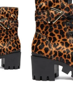 Sale Calista Leopard-Printed Leather Bootie 13 Sale Calista Leopard-Printed Leather Bootie