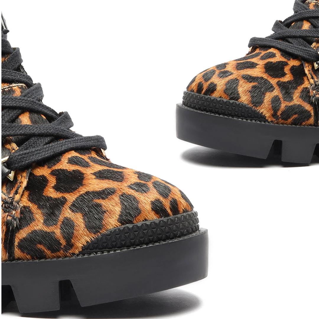 Sale Calista Leopard-Printed Leather Bootie 8 Sale Calista Leopard-Printed Leather Bootie