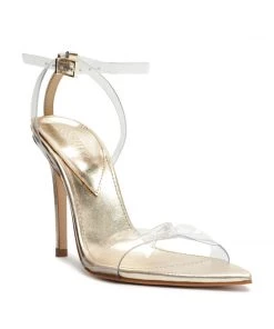 Sale Elyda Vinyl & Metallic Leather Sandal