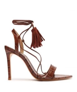 PF Capsule 22 New In Melissa Crocodile-Embossed Leather Sandal