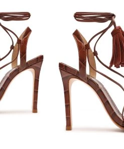 PF Capsule 22 New In Melissa Crocodile-Embossed Leather Sandal