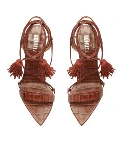 PF Capsule 22 New In Melissa Crocodile-Embossed Leather Sandal