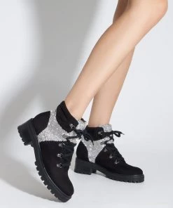 Sale Silvetty Nubuck & Rhinestones Bootie