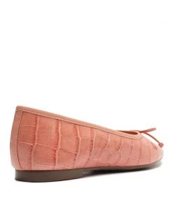 Sale Arissa Crocodile Embossed Leather Flat