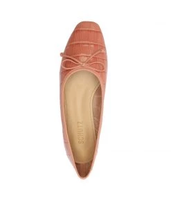 Sale Arissa Crocodile Embossed Leather Flat