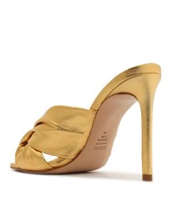 Pre Fall 22 Mindy Metallic Leather Sandal New In