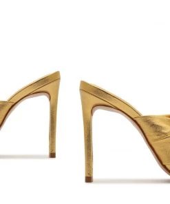 Pre Fall 22 Mindy Metallic Leather Sandal New In