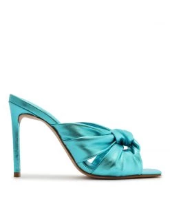 Pre Fall 22 Mindy Metallic Leather Sandal New In