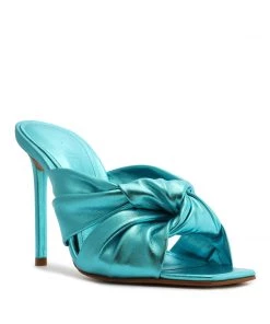 Pre Fall 22 Mindy Metallic Leather Sandal New In