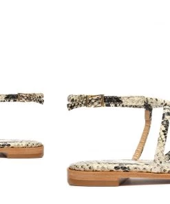 Sale Lovi Snake-Embossed Leather Flat