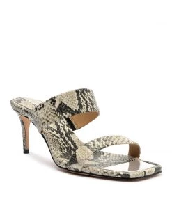Sale Aruana Snake-Embossed Leather Sandal