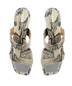 Sale Aruana Snake-Embossed Leather Sandal