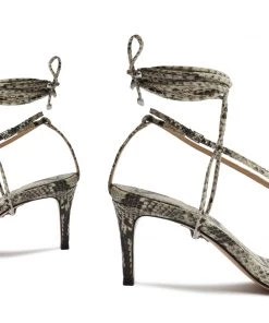 Sale Vikki Lo Snake-Embossed Leather Sandal