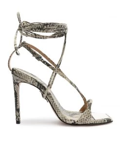 Sale Vikki Snake-Embossed Leather Sandal
