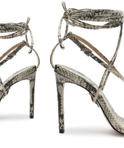 Sale Vikki Snake-Embossed Leather Sandal