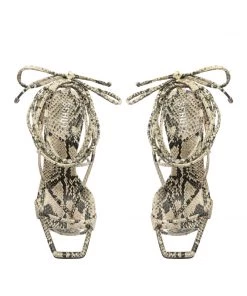Sale Vikki Snake-Embossed Leather Sandal