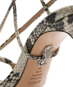 Sale Vikki Snake-Embossed Leather Sandal