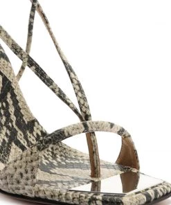 Sale Vikki Snake-Embossed Leather Sandal