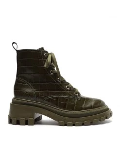 Sale Orly Crocodile-Embossed Leather Bootie