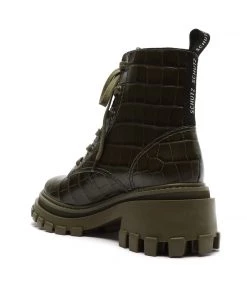 Sale Orly Crocodile-Embossed Leather Bootie